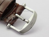 Portofino 37mm SS Diamond Bezel V7F 1:1 Best Edition Silver Dial on Brown Leather Strap A2892