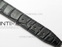 Portofino 37mm RG Diamond Bezel V7F 1:1 Best Edition Gray Dial on Black Leather Strap A2892
