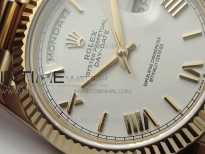 Day-Date 40mm 228239 BP New Dial Version 904 RG White Roman Markers Dial on RG President Bracelet A2836