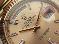 Day-Date 40mm 228239 BP New Dial Version 904 RG Texure Stick Markers Dial on RG President Bracelet A2836
