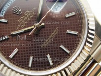 Day-Date 40mm 228239 BP New Dial Version 904 RG Brown Stick Markers Dial on RG President Bracelet A2836