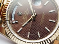 Day-Date 40mm 228239 BP New Dial Version 904 RG Brown Stick Markers Dial on RG President Bracelet A2836
