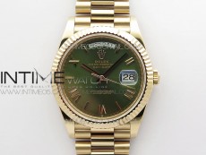Day-Date 40mm 228239 BP New Dial Version 904 RG Green Roman Markers Dial on RG President Bracelet A2836