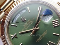 Day-Date 40mm 228239 BP New Dial Version 904 RG Green Roman Markers Dial on RG President Bracelet A2836