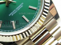 Day-Date 40mm 228239 BP New Dial Version 904 YG  Green Stick Markers Dial on YG President Bracelet A2836