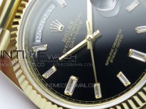 Day-Date 40mm 228239 BP New Dial Version 904 YG Black T Crystal Markers Dial on YG President Bracelet A2836