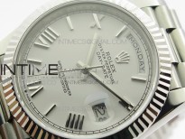 Day-Date 40mm 228239 BP New Dial Version 904 SS White Roman Markers Dial on SS President Bracelet A2836