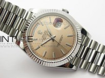 Day-Date 40mm 228239 BP New Dial Version 904 SS RG Stick Markers Dial on SS President Bracelet A2836