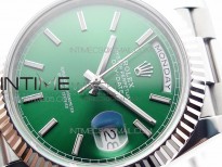 Day-Date 40mm 228239 BP New Dial Version 904 SS Green Stick Markers Dial on SS President Bracelet A2836