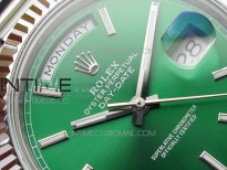 Day-Date 40mm 228239 BP New Dial Version 904 SS Green Stick Markers Dial on SS President Bracelet A2836