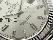 Day-Date 40mm 228239 BP New Dial Version 904 SS Silver T Crystal Markers Dial on SS President Bracelet A2836