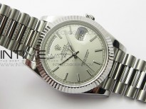Day-Date 40mm 228239 BP New Dial Version 904 SS Silver Stick Markers Dial on SS President Bracelet A2836