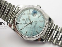 Day-Date 40mm 228239 BP New Dial Version 904 SS Ice Blue Stick Markers Dial on SS President Bracelet A2836