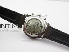 SuperOcean 44mm Black Ceramic Bezel Silver Dial on Gummy strap A7750