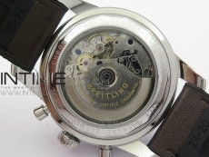 SuperOcean 44mm Black Ceramic Bezel Silver Dial on Gummy strap A7750