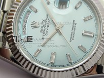 Day-Date 40mm 228239 BP New Dial Version 904 SS Ice Blue T Crystal Markers Dial on SS President Bracelet A2836