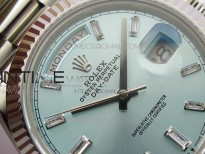 Day-Date 40mm 228239 BP New Dial Version 904 SS Ice Blue T Crystal Markers Dial on SS President Bracelet A2836