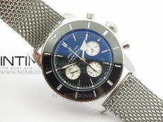 SuperOcean 44mm Black Ceramic Bezel Black Dial on SS Bracelet / Gummy Strap A7750