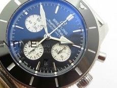 SuperOcean 44mm Black Ceramic Bezel Black Dial on SS Bracelet / Gummy Strap A7750
