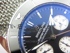 SuperOcean 44mm Black Ceramic Bezel Black Dial on SS Bracelet / Gummy Strap A7750