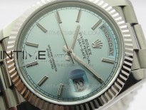 Day-Date 40mm 228239 BP New Dial Version 904 SS Ice Blue Stick Markers Dial on SS President Bracelet A2836