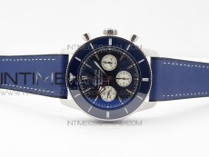 SuperOcean 44mm Blue Ceramic Bezel Blue Dial on Gummy strap / Bracelet A7750