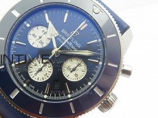 SuperOcean 44mm Blue Ceramic Bezel Blue Dial on Gummy strap / Bracelet A7750
