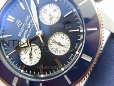 SuperOcean 44mm Blue Ceramic Bezel Blue Dial on Gummy strap / Bracelet A7750
