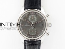Portuguese IW390404 SS ZF 1:1 Best Edition Gray Dial A7750 On Black Leather Strap