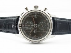 Portuguese IW390404 SS ZF 1:1 Best Edition Gray Dial A7750 On Black Leather Strap