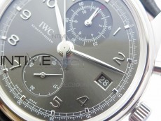 Portuguese IW390404 SS ZF 1:1 Best Edition Gray Dial A7750 On Black Leather Strap