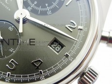 Portuguese IW390404 SS ZF 1:1 Best Edition Gray Dial A7750 On Black Leather Strap