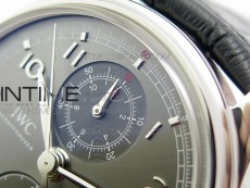 Portuguese IW390404 SS ZF 1:1 Best Edition Gray Dial A7750 On Black Leather Strap