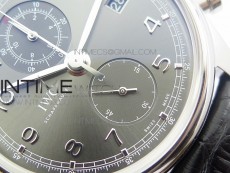 Portuguese IW390404 SS ZF 1:1 Best Edition Gray Dial A7750 On Black Leather Strap