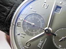 Portuguese IW390404 SS ZF 1:1 Best Edition Gray Dial A7750 On Black Leather Strap