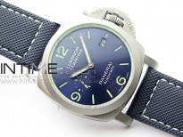 PAM1117 Ti Case VSF 1:1 Best Edition Blue Dial on Blue Kevlar Composite Strap P.9010 Clone(Free a leather strap)