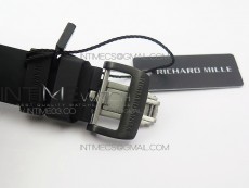RM011 Carbon Case Chronograph KVF 1:1 Best Edition Carbon Case Bezel Skeleton Dial on Black Rubber Strap A7750