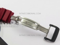 RM011 Carbon Case Chronograph KVF 1:1 Best Edition Carbon Case Bezel Skeleton Dial on Red Rubber Strap A7750