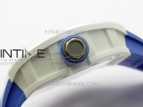 RM055 White Ceramic KVF Best Edition Skeleton Dial on Blue Rubber Strap MIYOTA8215 V3