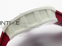 RM055 White Ceramic KVF Best Edition Skeleton Dial on Red Rubber Strap MIYOTA8215 V3