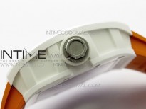 RM055 White Ceramic KVF Best Edition Skeleton Dial on Orange Rubber Strap MIYOTA8215 V3