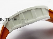 RM055 White Ceramic KVF Best Edition Skeleton Dial on Orange Rubber Strap MIYOTA8215 V3