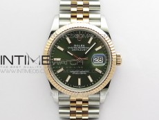Datejust 36mm 116231 SS/RG BP 1:1 Best Edition Green Dial Stick Markers On SS/RG Jubilee Bracelet A2824