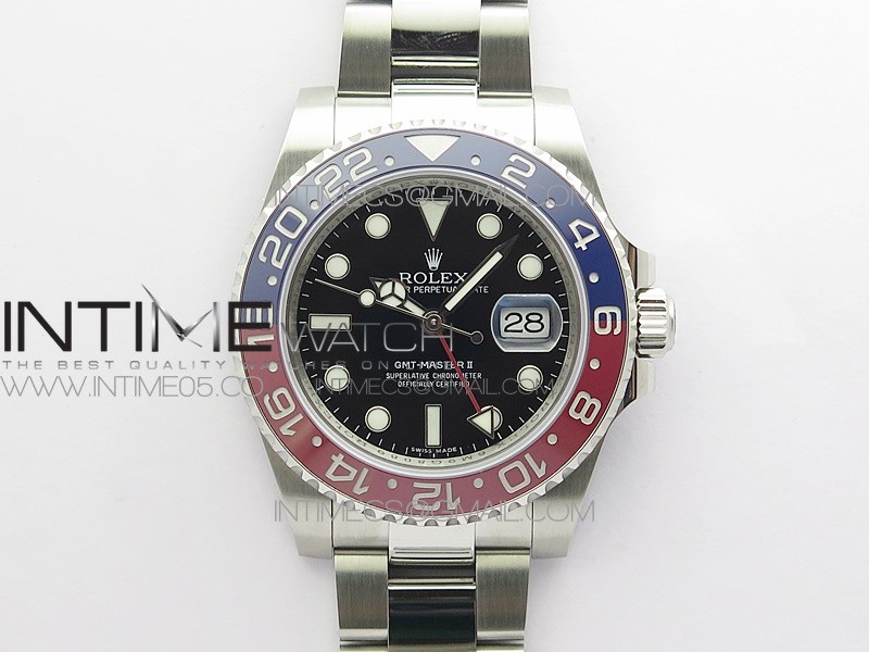 GMT-Master II 116719 BLNR Red/Blue Ceramic 904L VRF 1:1 Best Edition Black Dial On Oyster Bracelet SA3186 V3 (CF Bezel)