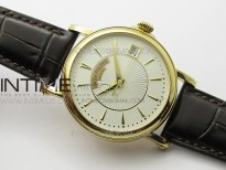 Calatrava 5153G-010 YG ZF 1:1 Best Edition White textured dial on Brown Leather Strap A324CS