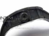RM12-1 Real Tourbillon Forge Carbon KVF Best Edition Skeleton Dial on Black Rubber Strap