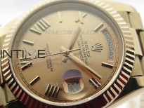 Day-Date 40mm 228239 RG BP New Dial Version RG Roman Markers Dial on RG President Bracelet A2836