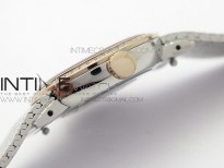 La d de dior satine SS/RG Case 5055F 1:1 Best Edition  Red Dial on SS bracelet Swiss Quartz