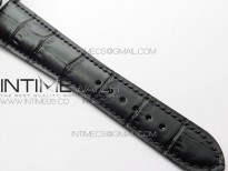 Calatrava 5298P-012 SS T Crystal Bezel ZF 1:1 Best Edition Black Dial on Black Leather Strap A324CS