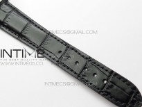 Calatrava 5153G SS ZF 1:1 Best Edition Black textured dial on Black Leather Strap A324CS